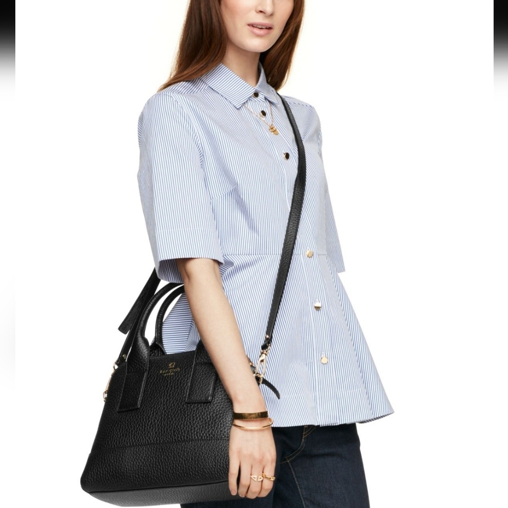 Kate Spade Soutport Avenue Jenny  Black Textured Satchel